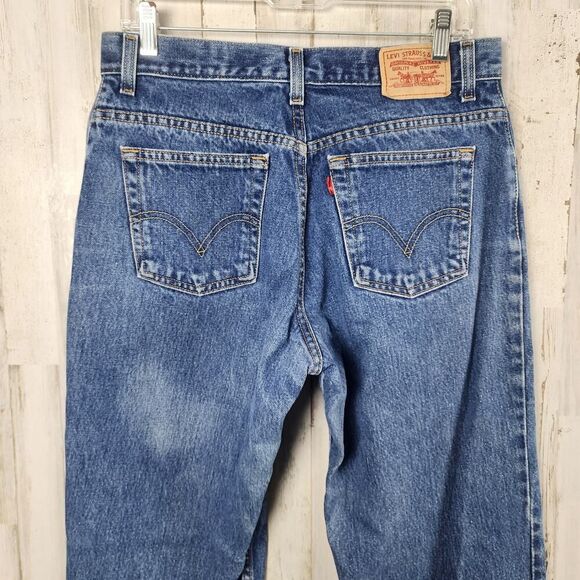 Vintage Levi's 550 Relaxed Tapered Jeans Blue Size 12 - Picture 8 of 10